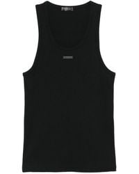 Mugler - Geribbelde Tanktop Met Diepe Ronde Hals - Lyst