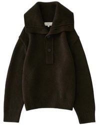 Studio Nicholson - Orena Ribbed-Collar Sweater - Lyst