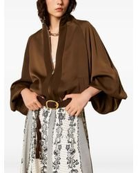 Twinset - Zip-Up Balloon-Sleeve Bomber Jacket - Lyst