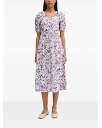 Marc O' Polo - Floral-Print Puff-Sleeve Midi Dress - Lyst