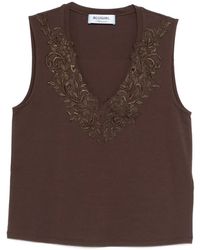 Blugirl Blumarine - Embellished V-Neck Top - Lyst