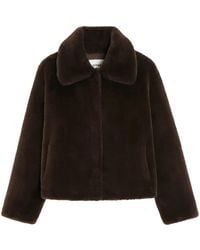 Apparis - Wide-Collar Faux Fur Jacket - Lyst