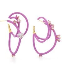 Panconesi - Crystal-embellished Hoop Earrings - Lyst