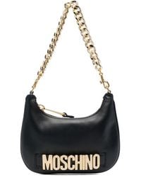 Moschino - Schultertasche mit Kristall-Logo - Lyst