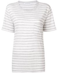 T By Alexander Wang Gestreiftes T-Shirt - Grau