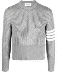 Thom Browne - 4-bar Cable-knit Ribbed Jumper - Lyst