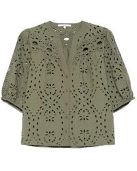 Ba&sh - Beatrice Top Met Pofmouwen En Geborduurde Ringlets - Lyst