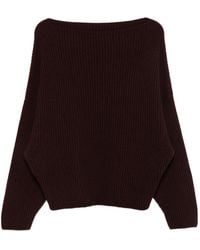 Dusan - Gerippter Pullover Mit U-Boot-Ausschnitt - Lyst