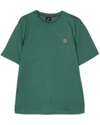 PS by Paul Smith - Zebra-logo Organic-cotton T-shirt - Lyst