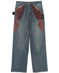 Undercover - Curtain-Print Wide-Leg Jeans - Lyst