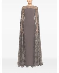 Nissa - Sequined Cape Maxi Dress - Lyst
