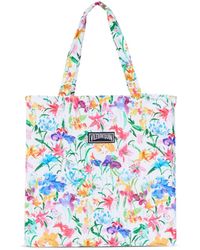Vilebrequin - Flower-print Linen Tote Bag - Lyst