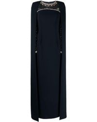 Jenny Packham - Loretta Cape-effect Crystal-embellished Crepe Gown - Lyst