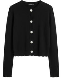John Richmond - Crystal-Embellished Scalloped Cardigan - Lyst