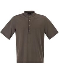 Herno - Standing-Collar Polo Shirt - Lyst