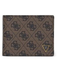 Guess - Milano Monogram-Print Logo-Plaque Wallet - Lyst
