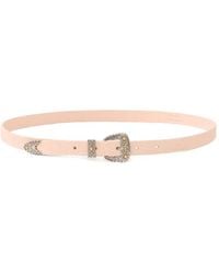 Pinko - Embossed Buckle Leather Belt - Lyst
