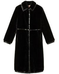 Twinset - Abrigo Con Ribete De Pelo Artificial - Lyst
