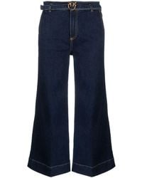 Pinko - Belted-waist Flared Jeans - Lyst