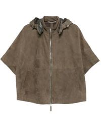 The Jackie Leathers - Alaska Hooded Suede Jacket - Lyst