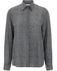 Ermanno Scervino - Blouse Verfraaid Met Stras En Visgraatpatroon - Lyst