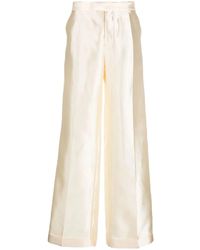 Maison Margiela - Straight-Leg Silk Trousers - Lyst