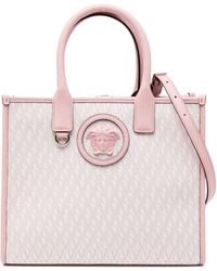 Versace - Small V Allover La Medusa Tote Bag - Lyst