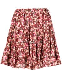Merlette - Floral-print Tiered Cotton Skirt - Lyst