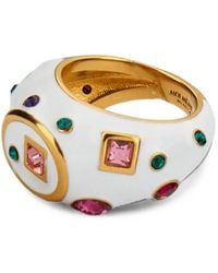 Moi Meme Milano - Bague En Émail À Ornements En Cristal - Lyst