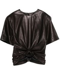 Magda Butrym - Rose-Embellished Leather Top - Lyst