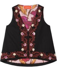 La DoubleJ - Scala Floral V-Neck Top - Lyst