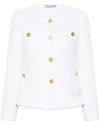 Tagliatore - Tweed-Jacke mit rundem Ausschnitt - Lyst