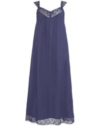 Eres Pergola Meridienne Lace-trimmed Cotton-gauze Nightdress in Blue ...