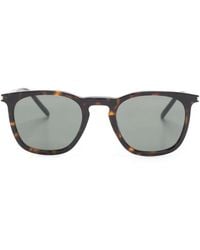 Saint Laurent - Tortoiseshell-Effect Square-Frame Sunglasses - Lyst