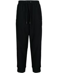 Giorgio Armani - Logo-embroidered Tapered Track Pants - Lyst