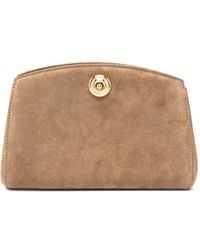 Liffner - Pochette En Daim À Fermoir Loquet - Lyst