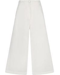 Liu Jo - Ramie Trousers With Semi-Sheer Construction - Lyst