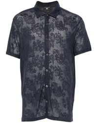 John Varvatos - Floral-Lace Short-Sleeve Shirt - Lyst