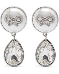 Self-Portrait - Bow Crystal-Droplet Earrings - Lyst