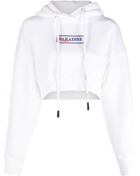 Palm Angels - Paradise Palm Cropped Hoodie - Lyst