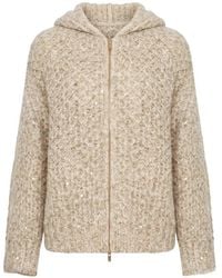 Peserico - Sequin-Embellished Chunky-Knit Hoodie - Lyst