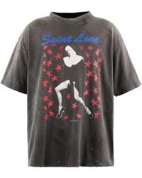 SAINT Mxxxxxx - Graphic-Print Distressed T-Shirt - Lyst