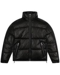 DENIM TEARS - Embossed-Wreath Leather Puffer Jacket - Lyst