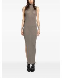 Rick Owens - Temple Geribbelde Wollen Maxi-Jurk - Lyst