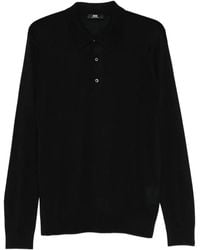 Alpha Studio - Fine-Knit Polo Shirt - Lyst