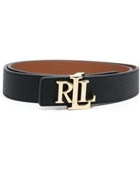 Ralph Lauren - Logo-buckle Reversible Leather Belt - Lyst