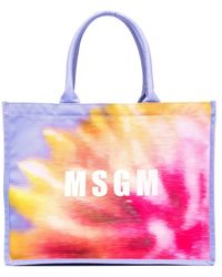 MSGM - Shopper Mit Abstraktem Print - Lyst