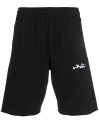 Off-White c/o Virgil Abloh - Logo-Print Organic Cotton Track Shorts - Lyst