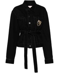 A Bathing Ape - Logo Pin Denim Jacket - Lyst