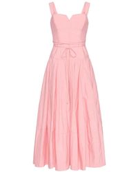 Cinq À Sept - Jerome Sweetheart-Neck Tie Midi Dress - Lyst